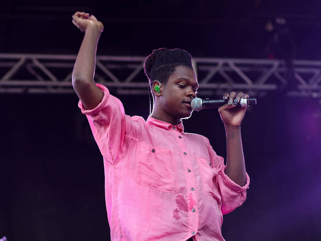 Shamir played to an enthusiastic crowd during an unexpectedly stormy Saturday at Pitchfork Music Festival, July 18, 2015.