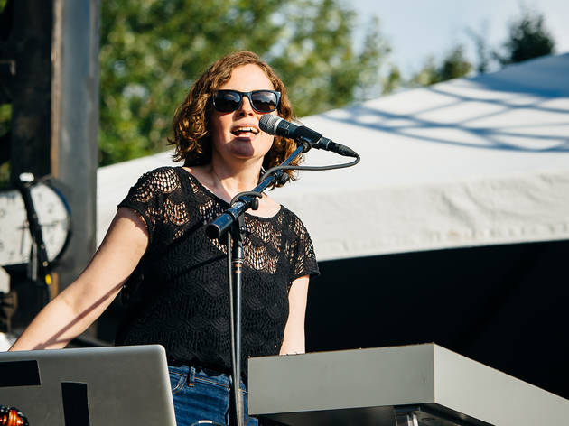 The New Pornographers played to an enthusiastic crowd during an unexpectedly stormy Saturday at Pitchfork Music Festival, July 18, 2015.
