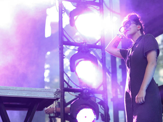 Shamir played to an enthusiastic crowd during an unexpectedly stormy Saturday at Pitchfork Music Festival, July 18, 2015.