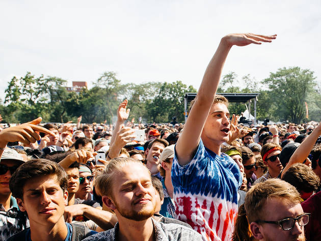 Attendees showed up prepared for a day of rain and music on Sunday at Pitchfork Music Festival, July 19, 2015.