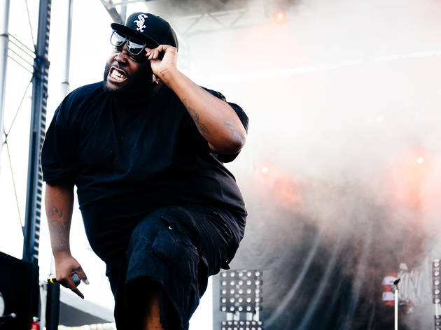 Run The Jewels played to a sold out crowd under stormy skies on Sunday at Pitchfork Music Festival, July 19, 2015.
