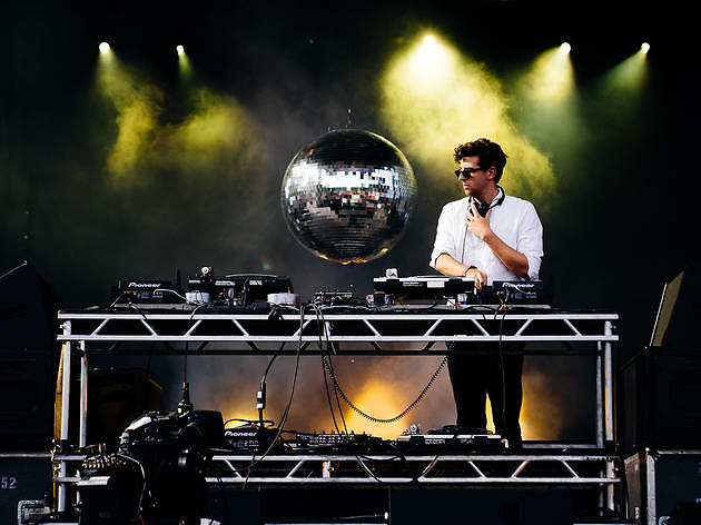 Jamie XX played to a sold out crowd under stormy skies on Sunday at Pitchfork Music Festival, July 19, 2015.