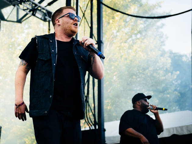 Run The Jewels played to a sold out crowd under stormy skies on Sunday at Pitchfork Music Festival, July 19, 2015.