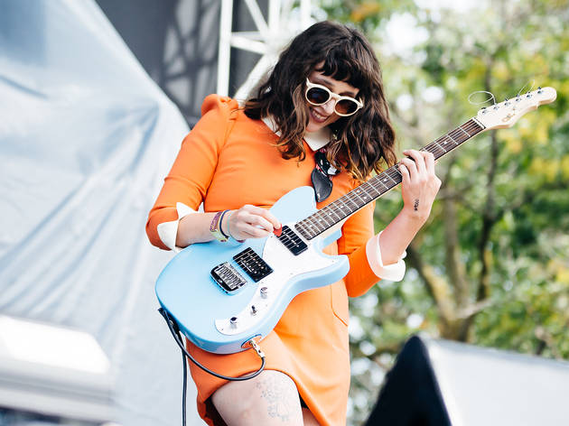Waxahatchee played to a sold out crowd under stormy skies on Sunday at Pitchfork Music Festival, July 19, 2015.