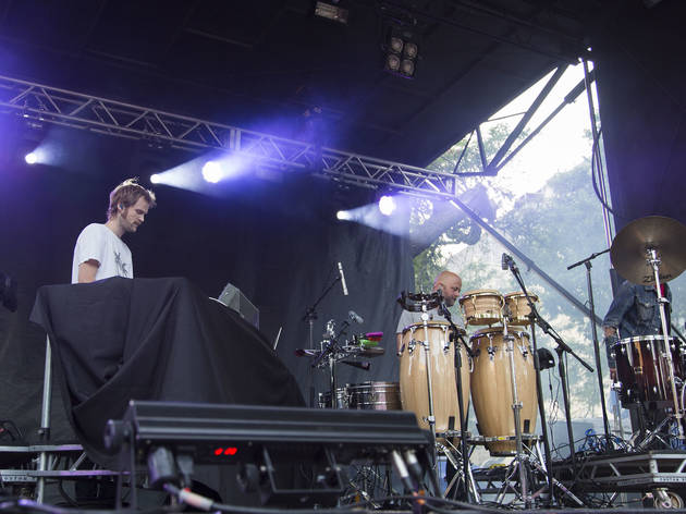 Todd Terje & the Olsens played to a sold out crowd under stormy skies on Sunday at Pitchfork Music Festival, July 19, 2015.