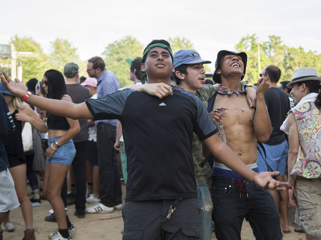 Attendees showed up prepared for a day of rain and music on Sunday at Pitchfork Music Festival, July 19, 2015.