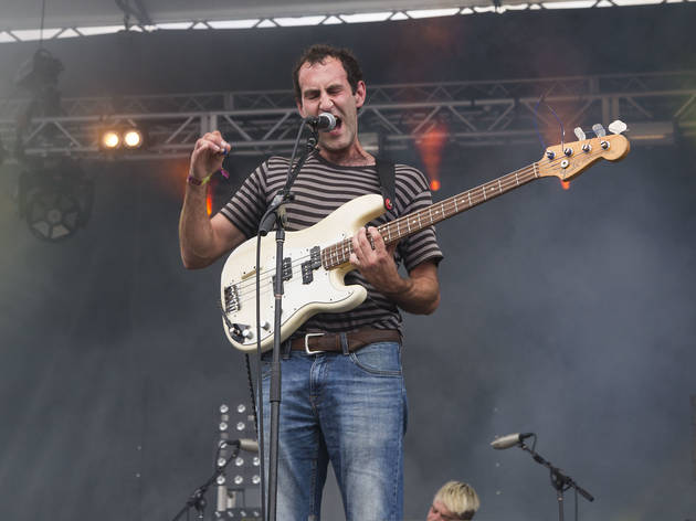 Viet Cong played to a sold out crowd under stormy skies on Sunday at Pitchfork Music Festival, July 19, 2015.