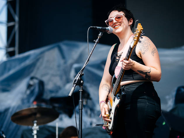 Waxahatchee played to a sold out crowd under stormy skies on Sunday at Pitchfork Music Festival, July 19, 2015.
