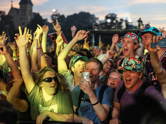 Attendees showed up prepared for a beautiful day of music on Sunday at Pitchfork Music Festival, July 19, 2015.