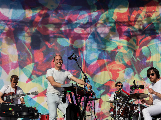 Caribou helped close out the weekend, playing to a sold out crowd on Sunday at Pitchfork Music Festival, July 19, 2015.