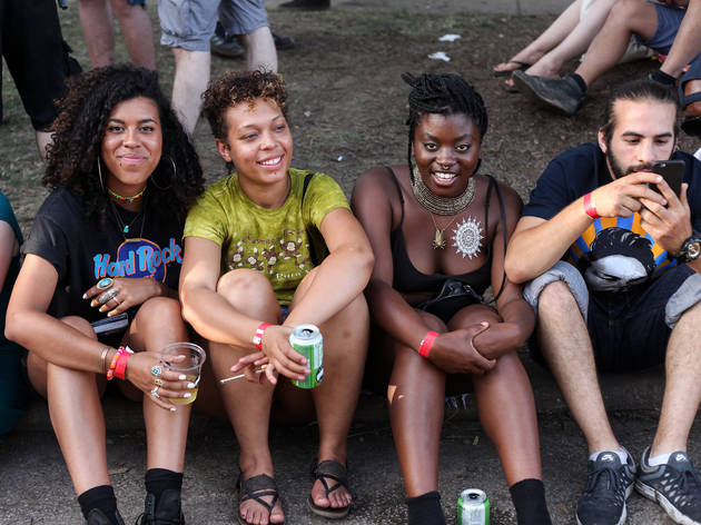 Attendees showed up prepared for a beautiful day of music on Sunday at Pitchfork Music Festival, July 19, 2015.