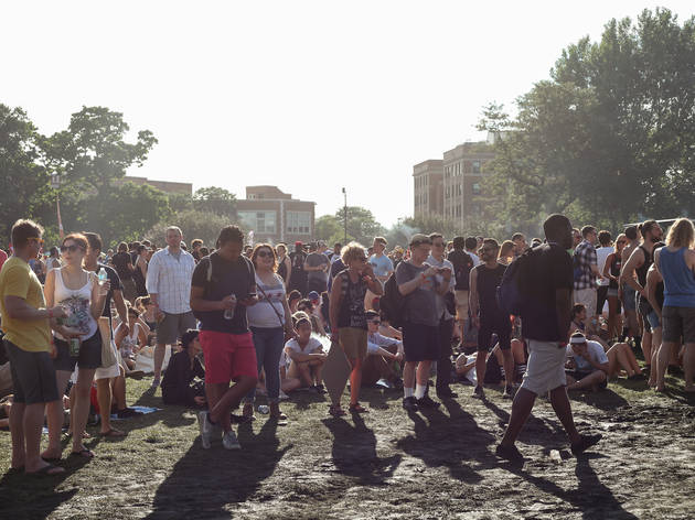 Attendees showed up prepared for a beautiful day of music on Sunday at Pitchfork Music Festival, July 19, 2015.
