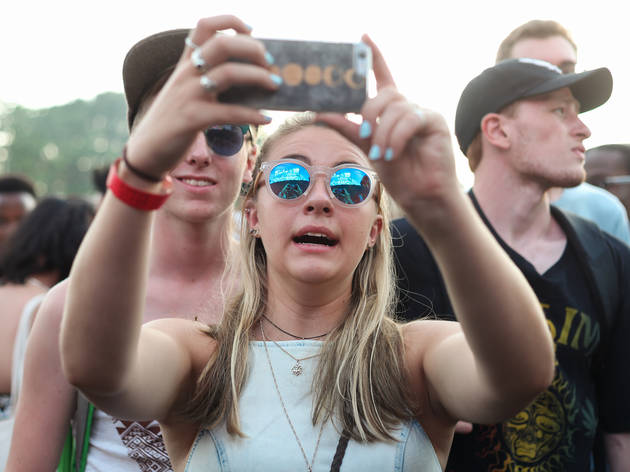 Attendees showed up prepared for a beautiful day of music on Sunday at Pitchfork Music Festival, July 19, 2015.