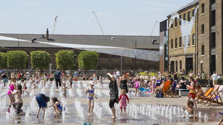 Granary Square fountains