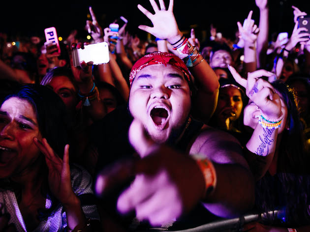 Thousands of attendees crowded into Grant Park to see bands during the first day of Lollapalooza on July 31, 2015.