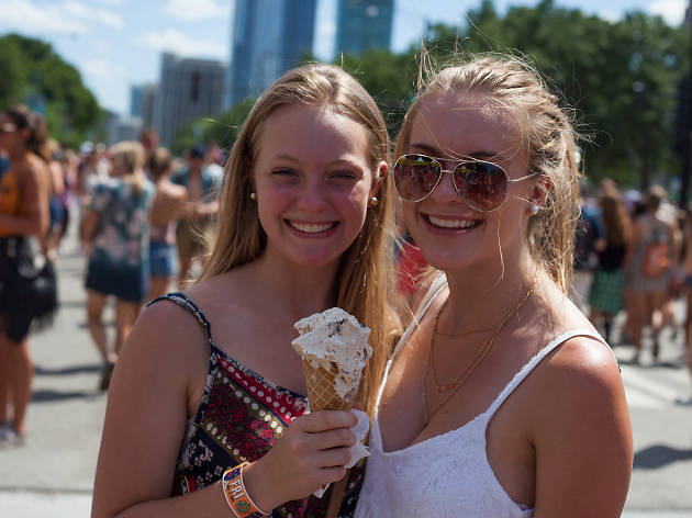 Thousands of attendees crowded into Grant Park to see bands during the first day of Lollapalooza on July 31, 2015.