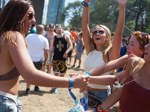 Thousands of attendees crowded into Grant Park to see bands during the first day of Lollapalooza on July 31, 2015.