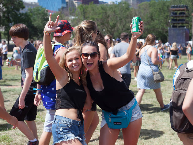 Thousands of attendees crowded into Grant Park to see bands during the first day of Lollapalooza on July 31, 2015.