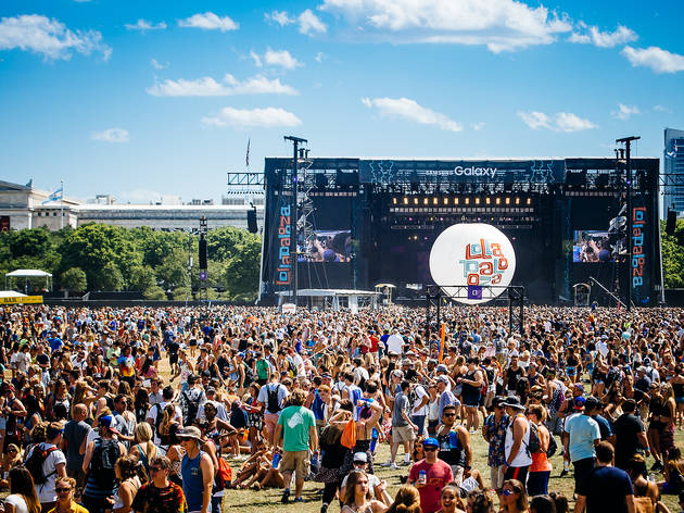 Thousands of attendees crowded into Grant Park to see bands during the first day of the Lollapalooza on July 31, 2015.