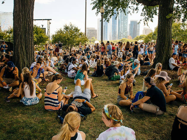 Thousands of attendees crowded into Grant Park to see bands during the first day of the Lollapalooza on July 31, 2015.