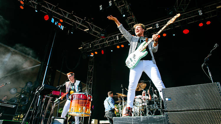 Walk the Moon turned in a set in front of a crowd of thousands at Lolllapalooza on August 1, 2015.