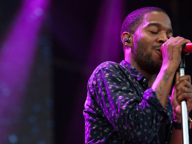 Kid Cudi turned in a set in front of a crowd of thousands at Lollapalooza on August 1, 2015.
