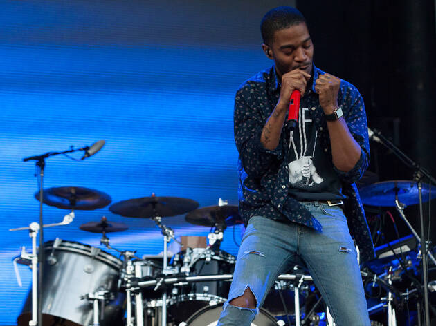 Kid Cudi turned in a set in front of a crowd of thousands at Lollapalooza on August 1, 2015.