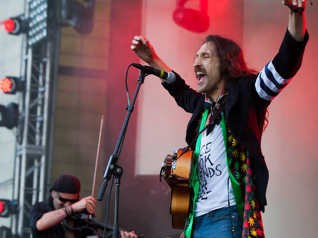 Gogol Bordello hit the stage in Grant Park on the final day of Lollapalooza on August 2, 2015. Gogol Bordello hit the stage in Grant Park on the final day of Lollapalooza on August 2, 2015.