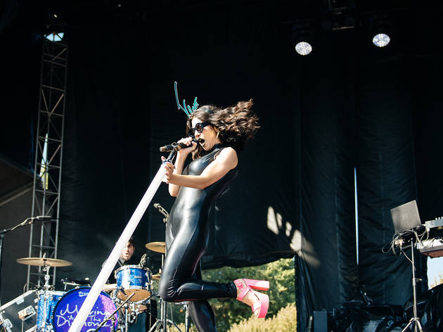 Marina and The Diamonds hit the stage in Grant Park on the final day of Lollapalooza on August 2, 2015.