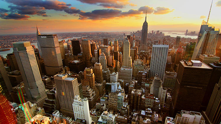 New York  Sunset - From Rockefeller Center