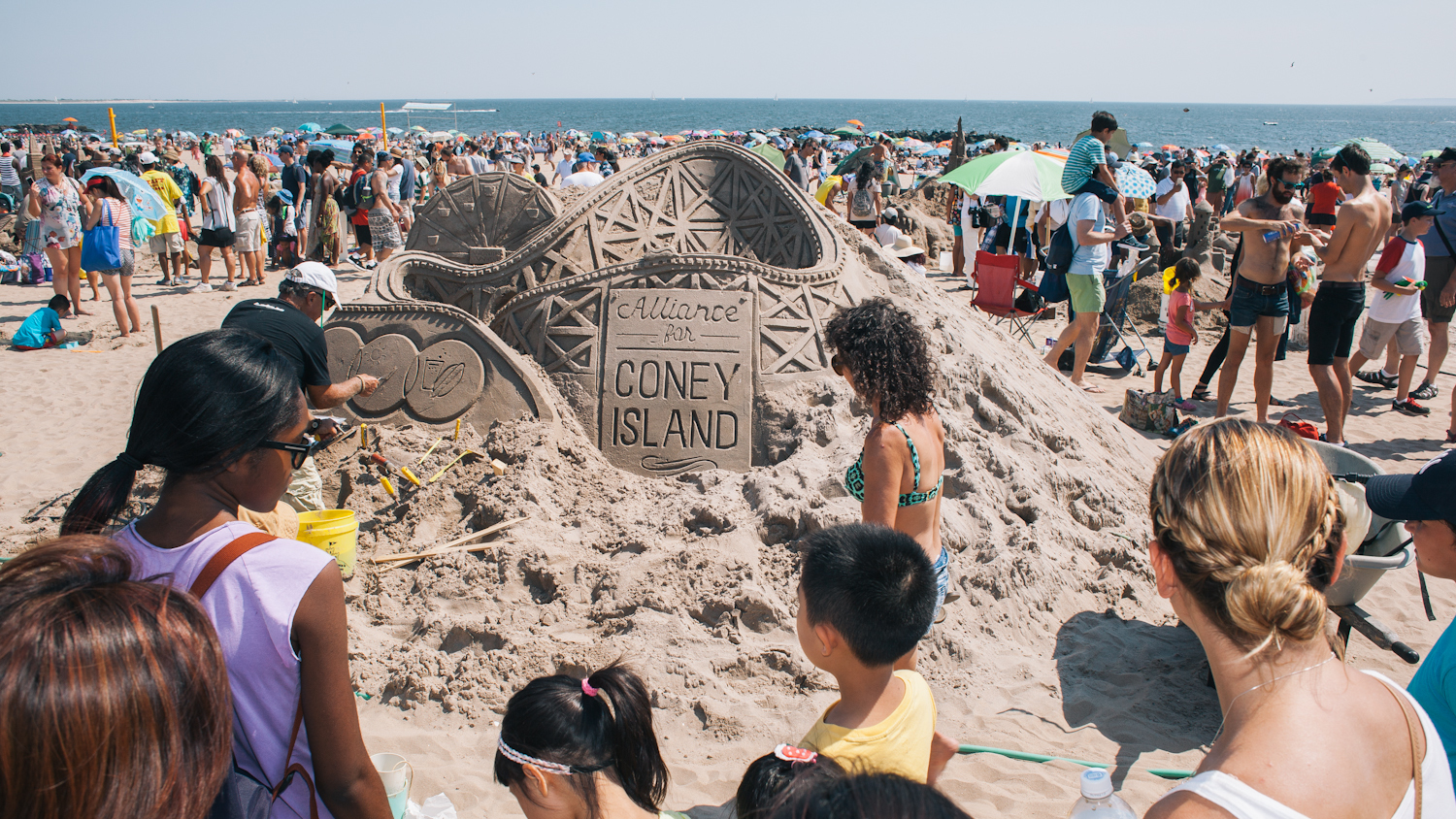 See sand castles and beautiful sand art at Coney Island