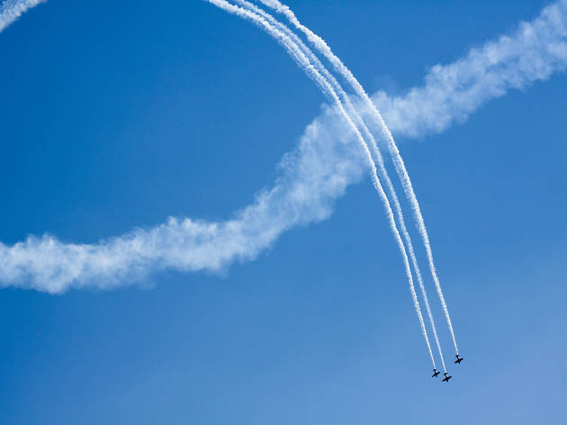 North Avenue Beach was the perfect place to watch aerial acrobatics at the Chicago Air and Water Show on August 15, 2015.
