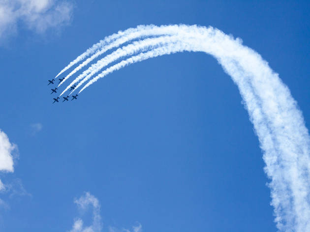 North Avenue Beach was the perfect place to watch aerial acrobatics at the Chicago Air and Water Show on August 15, 2015.