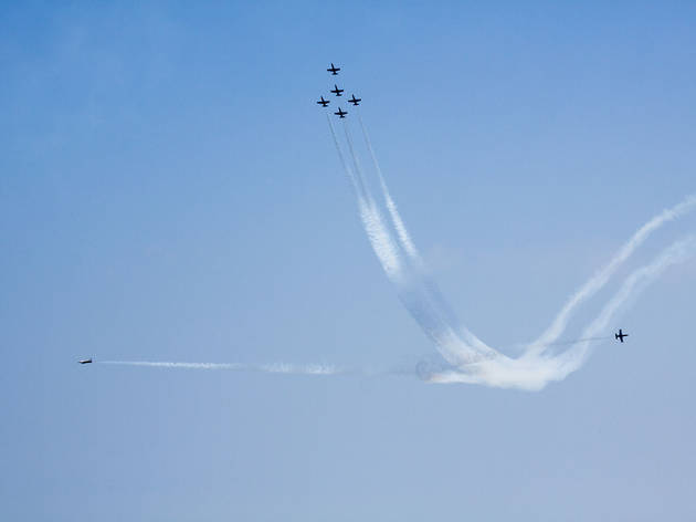 North Avenue Beach was the perfect place to watch aerial acrobatics at the Chicago Air and Water Show on August 15, 2015.