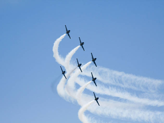 North Avenue Beach was the perfect place to watch aerial acrobatics at the Chicago Air and Water Show on August 15, 2015.
