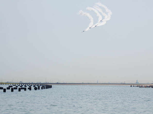 North Avenue Beach was the perfect place to watch aerial acrobatics at the Chicago Air and Water Show on August 15, 2015.