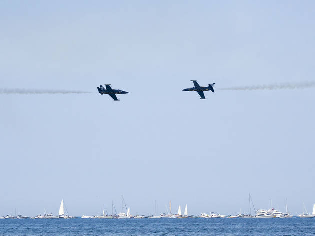 North Avenue Beach was the perfect place to watch aerial acrobatics at the Chicago Air and Water Show on August 15, 2015.