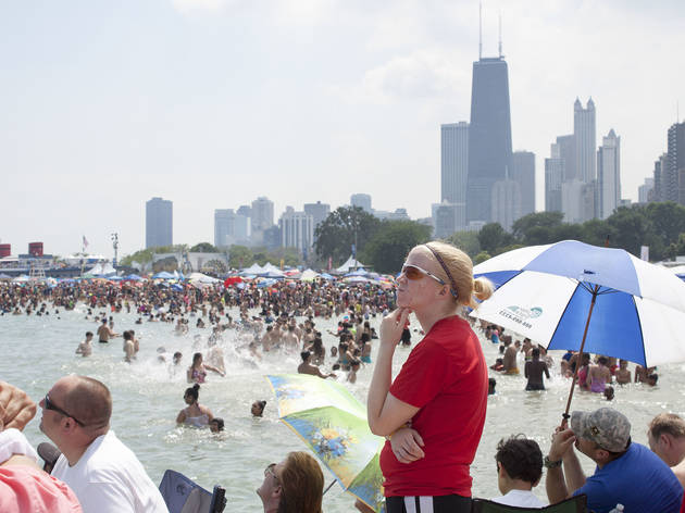 North Avenue Beach was the perfect place to watch aerial acrobatics at the Chicago Air and Water Show on August 15, 2015.