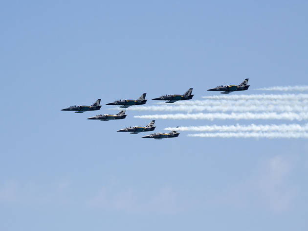North Avenue Beach was the perfect place to watch aerial acrobatics at the Chicago Air and Water Show on August 15, 2015.