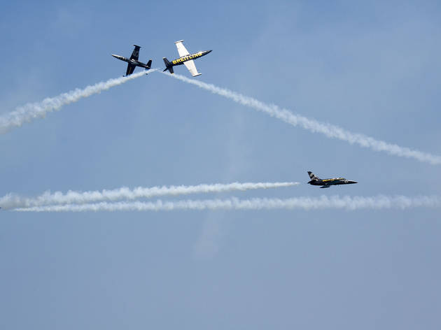 North Avenue Beach was the perfect place to watch aerial acrobatics at the Chicago Air and Water Show on August 15, 2015.