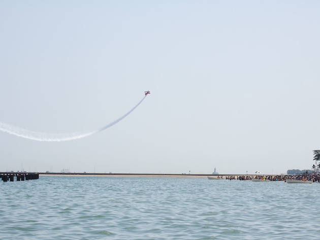 North Avenue Beach was the perfect place to watch aerial acrobatics at the Chicago Air and Water Show on August 15, 2015.
