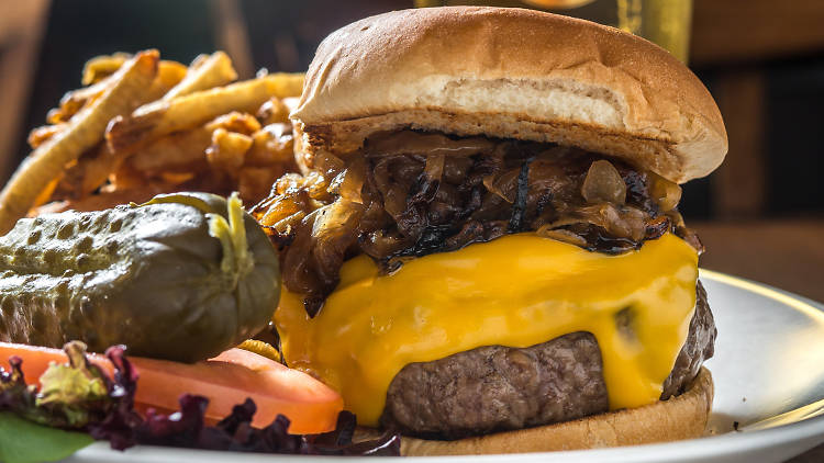 Dry-aged steak burger at Eats on Lex