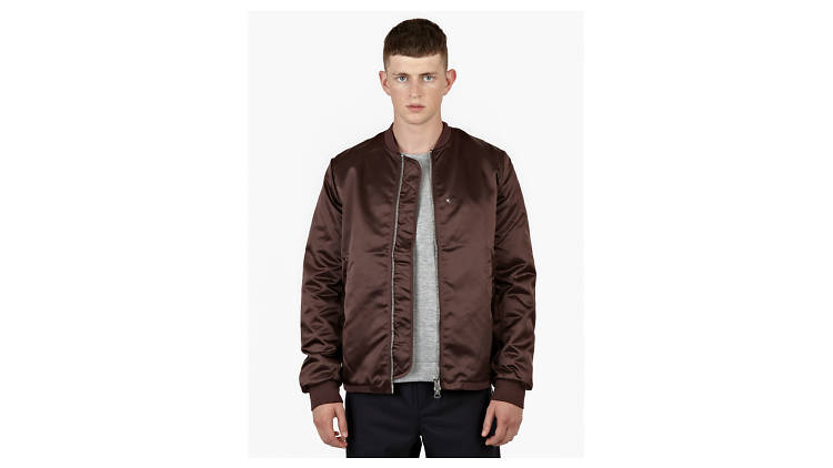 Burgundy selo bomber jacket by Acne, £420