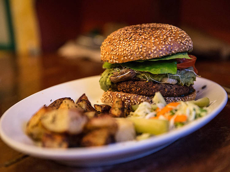 Green Machine burger at The Organic Grill