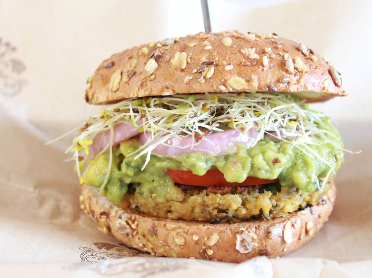 Quinoa-veggie burger at Bareburger