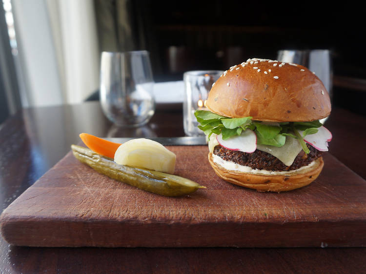 Veggie burger at the NoMad Bar