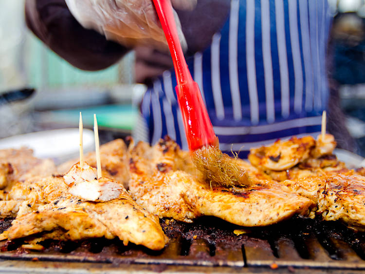 Mama’s Jerk Station: corner of Portobello Road and Oxford Gardens