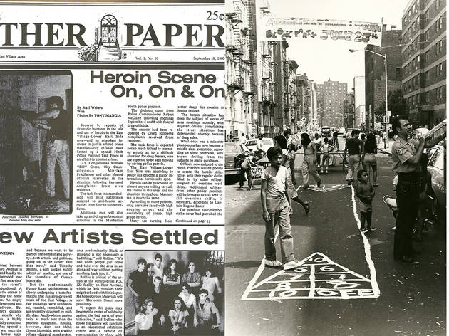 L: The Other Paper, Front Page, 1980. R: Block Party, East Fifth Street, 1980
