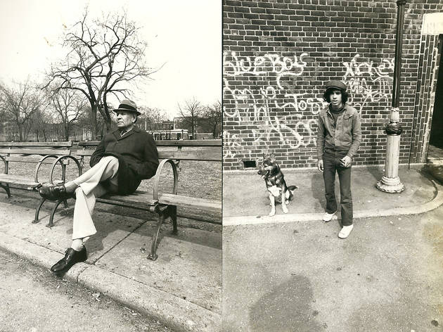 L: Tompkins Square Park, 1981. R: Man and Dog, Tompkins Square Park, 1981