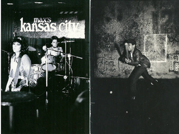 L: Harley Flanagan and The Stimulators, Max's Kansas City, 1981. R: Boy playing Stickball, East Fourth Street, 1981.